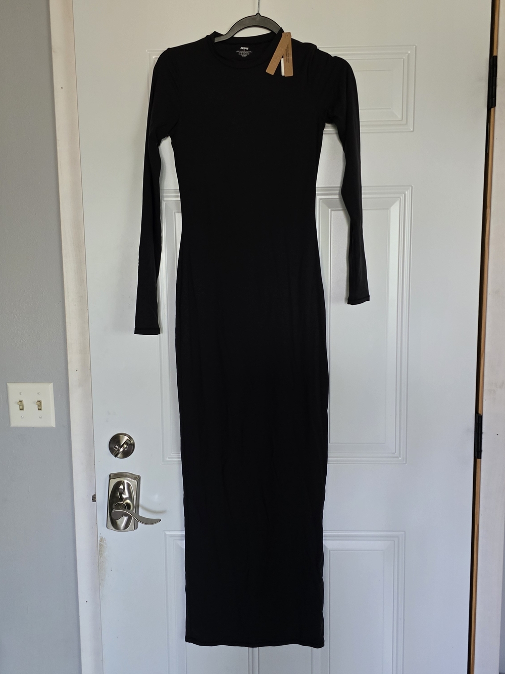 Women's Black Onyx Long Sleeve Maxi Dress Sz Medium